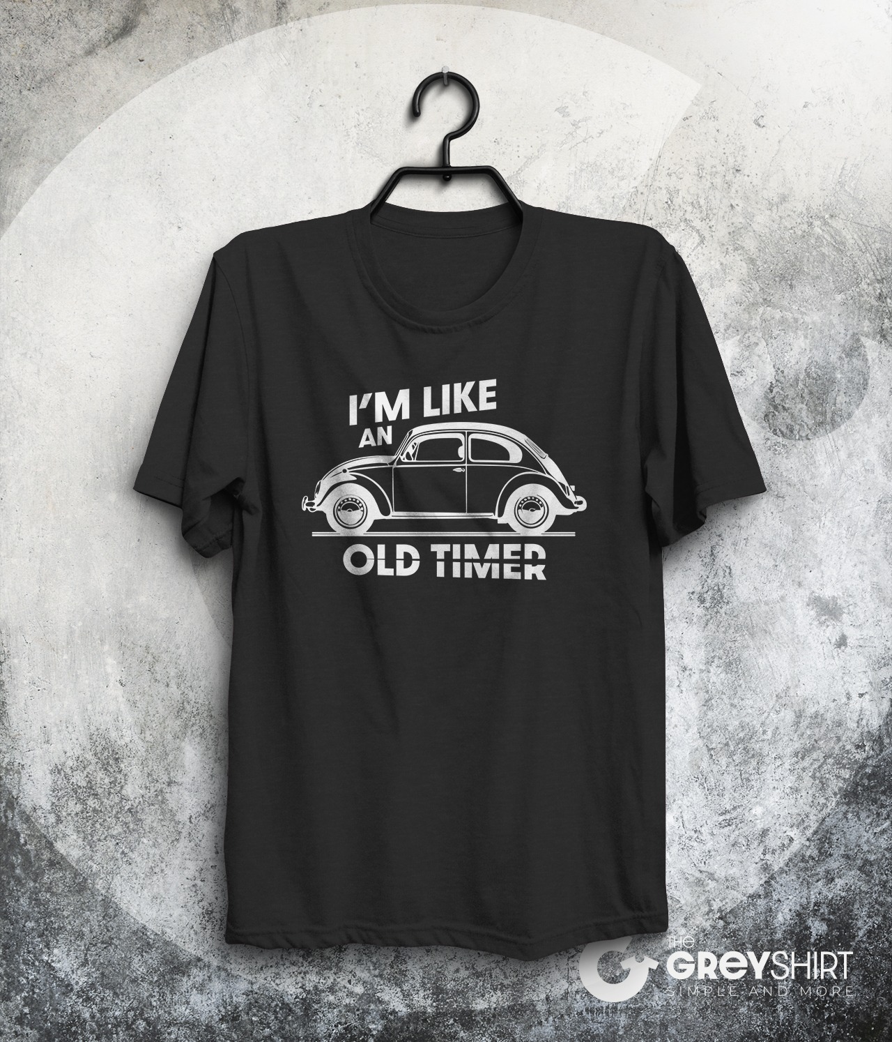 T-shirt fan de voiture coccinelle "I'm like an old timer" Noir