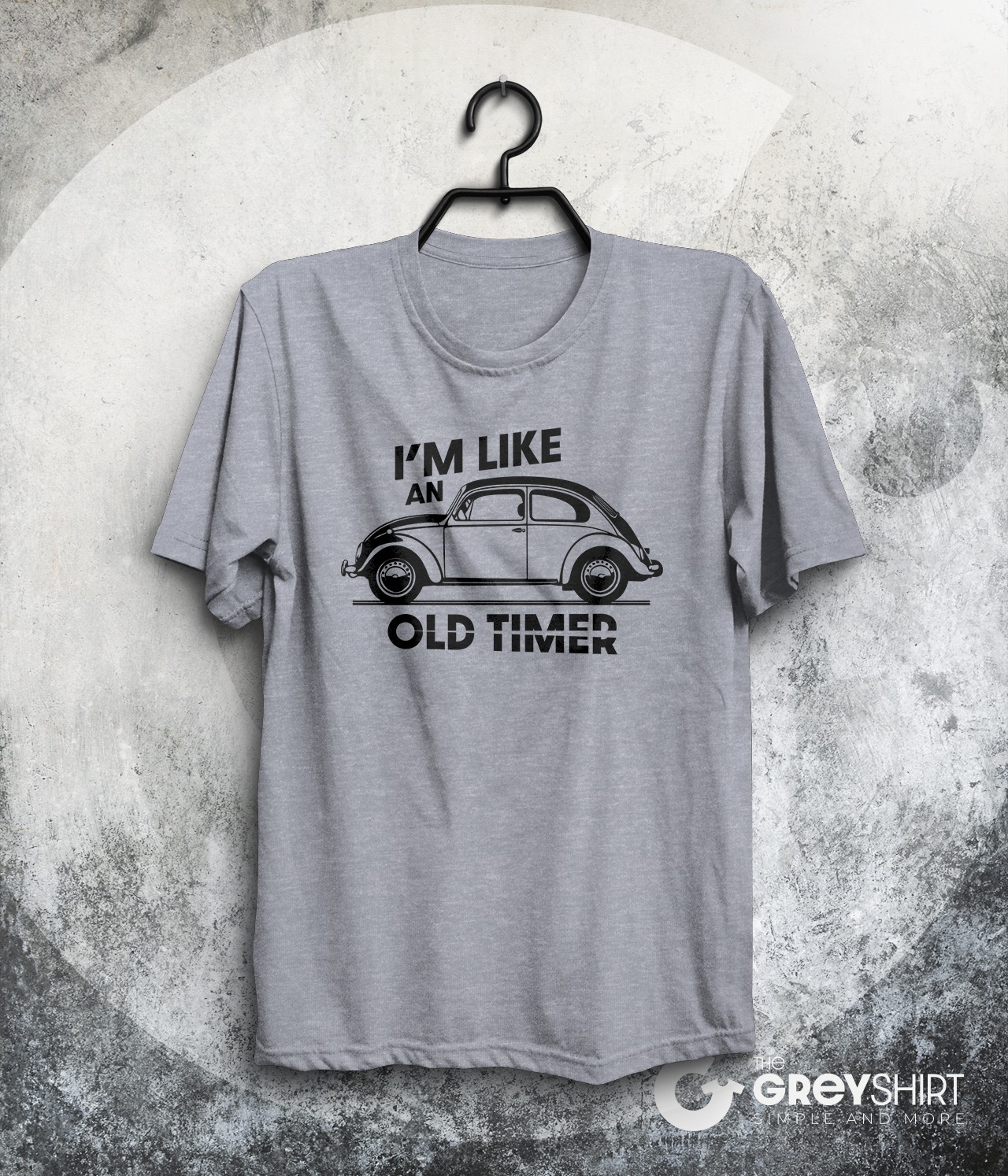 T-shirt fan de voiture coccinelle "I'm like an old timer" Gris